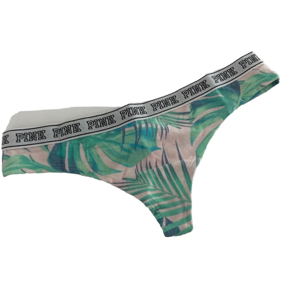 PINK Victoria's Secret Tropical Leaf Thong Panty